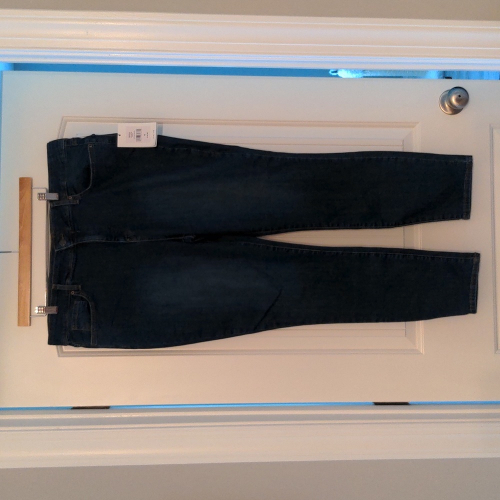 NWT NYDJ Size 16 Med Wash Skinny Lift Tuck Technology Front Zip Button Fly